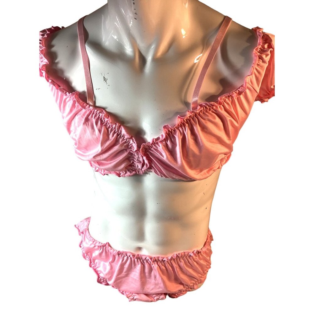 Bra and Panty Lingerie Sleepwear Set*Pink*Sissy*Crossdresser*Large*New in Pkg - Picture 15 of 16